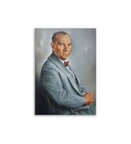 Atatürk Posteri Deri Kanvas Tablo 50x70cm