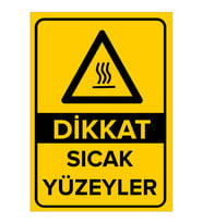 MIGNATIS - Dikkat Sıcak Yüzeyler Levhası - Sac Malzeme 25x35cm