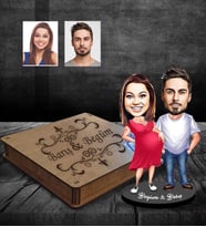 Kişiye Özel Sevgili Karikatürlü Ahşap Biblo Kutulu Model 14