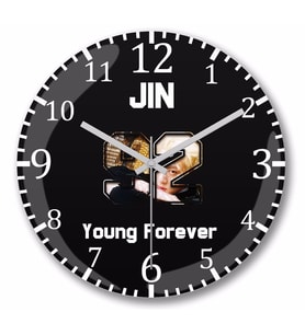 Bts Young Forever Jin Duvar Saati Bombeli Gercek Cam