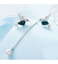 Monemel Swarovski Taşlı Gümüş Küpe (Altın Kaplama) Sevgililer Günü Hediyesi Yeni Yıl Hediyesi - Yılbaşı Hediyesi