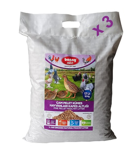 Bonny Nice Bıldırcın Güvercin Süs Tavukları Kafes Altlığı 17 l x 3 Paket