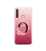 Pembe Çiçekli Harf Tasarım Süper Şeffaf Silikon Telefon Kılıfı Samsung A9 (2018)