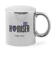 BK Gift Kişiye Özel Mesleki Başkomiser Krom Kupa Bardak  1