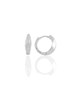 Söğütlü Silver Gümüş rodyumlu modern tasarımlı halka küpe