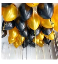 30 Adet Siyah Altın Gold Karışık Balon ( Balonlar Sönüktür)
