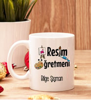 Resim Öğretmenine Hediye Beyaz Kupa Bardak