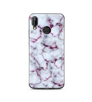 Mor Mermer Tasarımlı Süper Şeffaf Silikon Telefon Kılıfı Huawei P20 Lite  