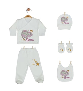 Pia Baby GL 2003 İsme Özel Ayıcıklı Beşli Zıbın Set