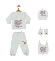 Pia Baby GL 2003 İsme Özel Ayıcıklı Beşli Zıbın Set