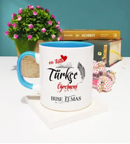 Mesajlı Türkçe Öğretmeni Kupa Bardak Mavi