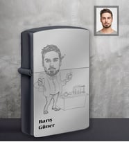 Kişiye Özel Öğretmen Karikatürlü Siyah Benzinli Çakmak Bay-3