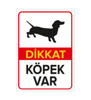 MIGNATIS - Dikkat Köpek Var Dachshund Levhası - Sac Malzeme 25x35cm