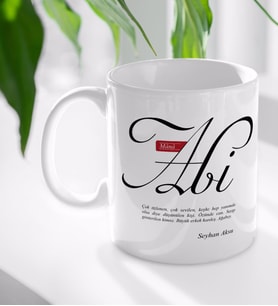 BK Gift Kişiye Özel Mânâ Abi Beyaz Kupa Bardak