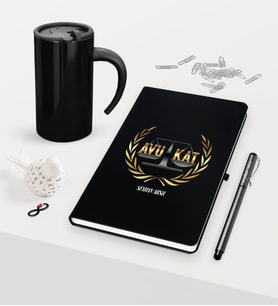 BK Gift Kişiye Özel Avukat Temalı Siyah Defter Kalem ve Termos Mug Seti - 1 (Model 1)