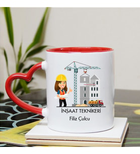 İnşaat Teknikeri Kupa Bardağı Kalpli