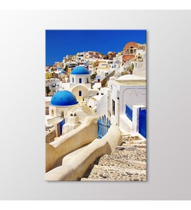 Arty Tablo Santorini Evleri Tablo (Karışık)