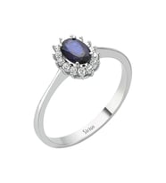 Sirius Pırlanta ve Oval Safir Taşlı Anturaj Yüzük 0717R0131