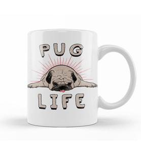 Pug Life  Köpek Kupa Bardak Porselen