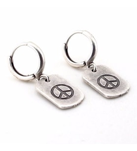 BARIŞ PEACE SEMBOLÜ SALLANTILI BAYAN KÜPE E424