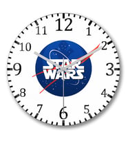 Star Wars Nasa Logo Duvar Saati Bombeli Gercek Cam