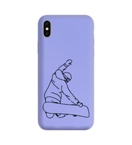 Iphone X Çizgi Tasarımlı Mor Lansman Telefon Kılıfı