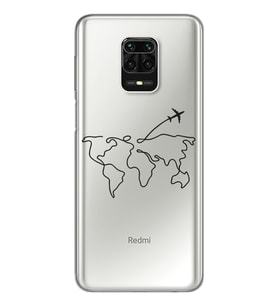 Çizgi Harita Tasarımlı Süper Şeffaf Silikon Telefon Kılıfı Xiomai Redmi Note 9 P