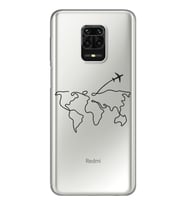 Çizgi Harita Tasarımlı Süper Şeffaf Silikon Telefon Kılıfı Xiomai Redmi Note 9 P