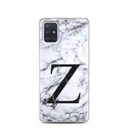 Samsung A51 Beyaz Mermer Harf Tasarımlı Telefon Kılıfı Z-Harfi 