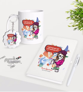 BK Gift Kişiye Özel Resim Öğretmeni Kupa Anahtarlık Beyaz Defter Kalem Hediye Seti-2 (Model 1)