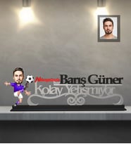 Kişiye Özel Futbolcu Karikatürlü Kolay Yetişmiyor Ahşap Biblo Bay-2