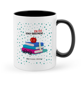 BK Gift Kişiye Özel En İyi Sınıf Öğretmeni Siyah Kupa Bardak