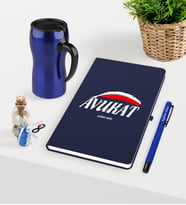 BK Gift Kişiye Özel Avukat Temalı Lacivert Defter Kalem ve Termos Mug Seti - 7 (Model 1)