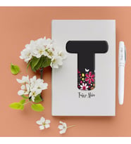 İsime Özel Hediye Harf Defter Kalem Seti - 16 (Beyaz)