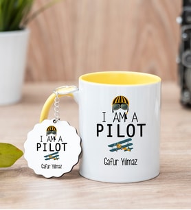 Pilot Sarı Kupa Bardak Ve Anahtarlık Set