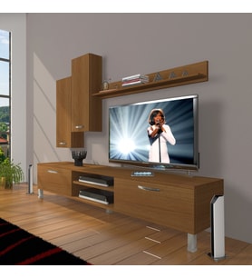 Decoraktiv Eko 7 Slm Dvd Krom Ayaklı Tv Ünitesi Tv Sehpası (Ceviz)