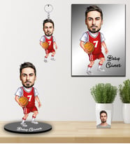 Kişiye Özel Basketbolcu Karikatürlü 3 lü Hediye Seti Bay-2