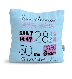 BK Gift Kişiye Özel Çocuklar Mavi Yastık 52844