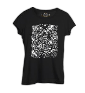 Clown Siyah Kadın Tshirt