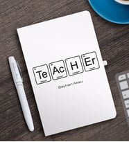 BK Gift Kişiye Özel Öğretmen Beyaz Defter ve Kalem Hediye Seti-3