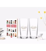 BK Gift Kişiye Özel Renkli Baskılı Diyarbakır Tasarımlı Turistik İkili Rakı Bardağı ve Rakı Cep Kitabı Hediye Seti-1 (Model 1)