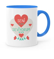BK Gift Kişiye Özel Sevgililer Günü Temalı Mavi Kupa Bardak  61