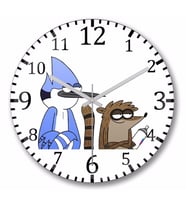 Regular   Show  Duvar Saati Bombeli Gercek Cam