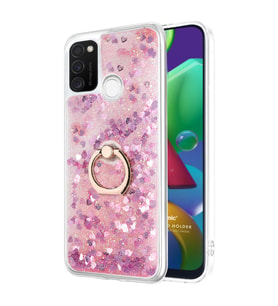 Microsonic Samsung Galaxy M21 Kılıf Glitter Liquid Holder Pembe