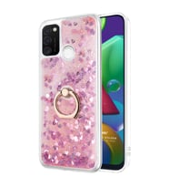 Microsonic Samsung Galaxy M21 Kılıf Glitter Liquid Holder Pembe