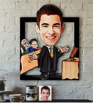BK Gift Kişiye Özel Bay Avukat Karikatürlü 3D Ahşap Tablo-3