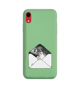 Iphone XR Mektup Tasarımlı Yeşil Lansman Telefon Kılıfı