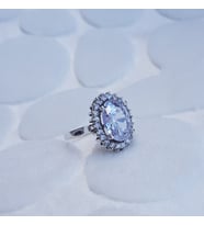 İri Oval Taşlı Gümüş Yüzük