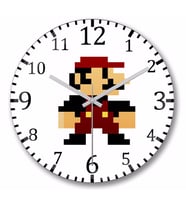 Super Mario Bros Duvar Saati Bombeli Gercek Cam