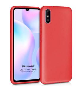 Microsonic Matte Silicone Xiaomi Redmi 9A Kılıf Kırmızı